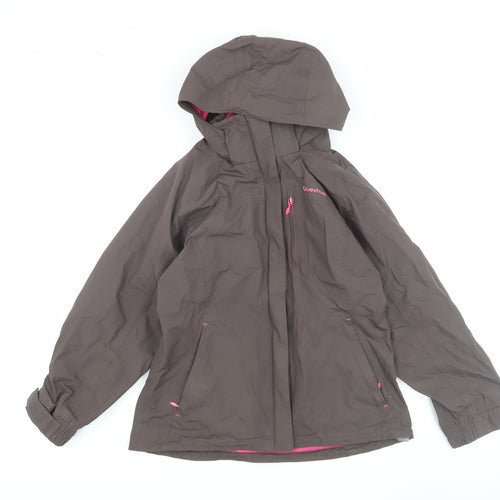 Quechua Girls Brown Parka Jacket Size 9-10 Years