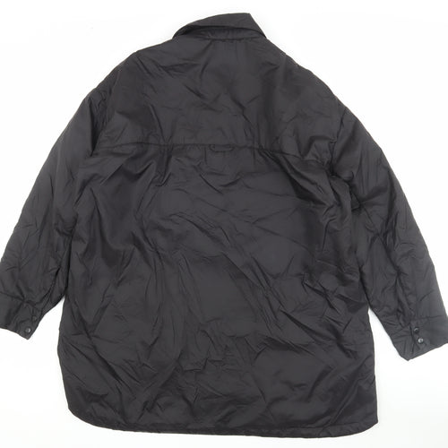 Zara Men's Black Puffer Jacket M Snap Closure Casual