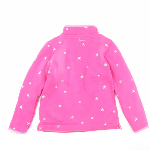 Joules Girls Pink Star Sweatshirt, 146, Full Zip, Lined, Hooded