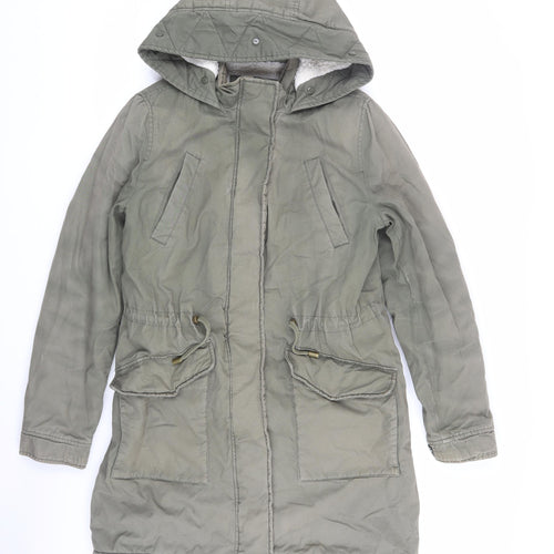 Marks and Spencer Women's Green Parka Size 10 with Hood
