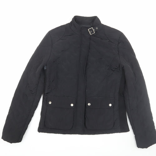Mango Women's Black Quilted Jacket, Size 12, Winter Essential