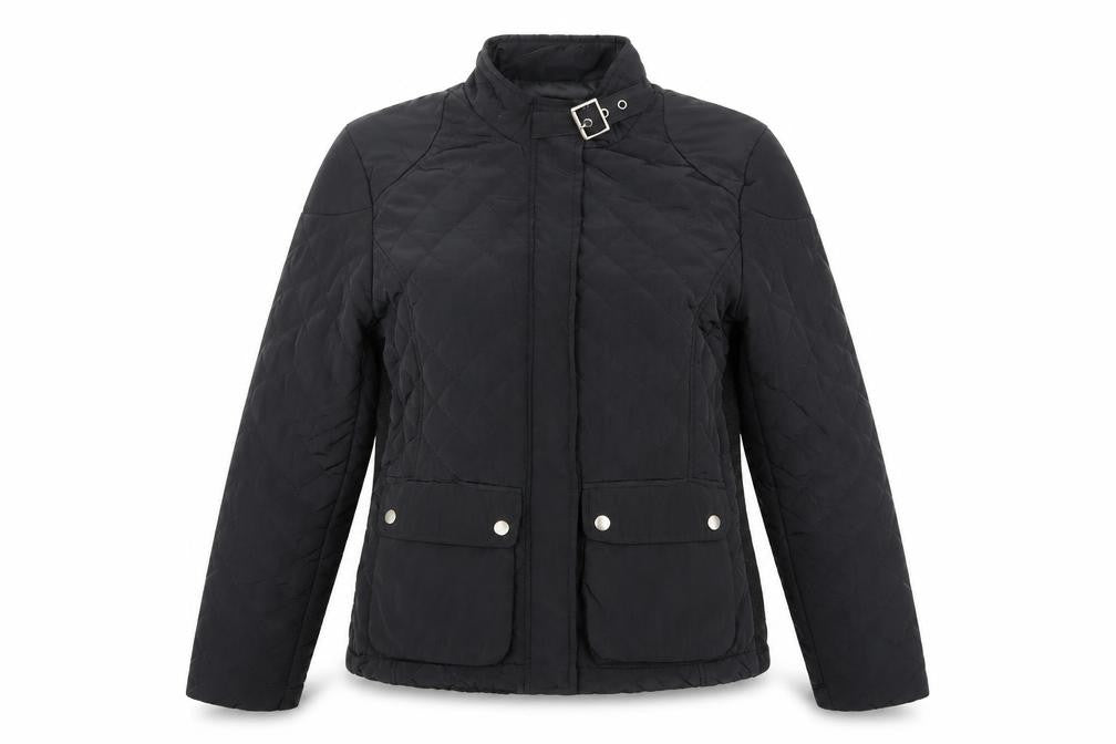 Mango Women's Black Quilted Jacket, Size 12, Winter Essential