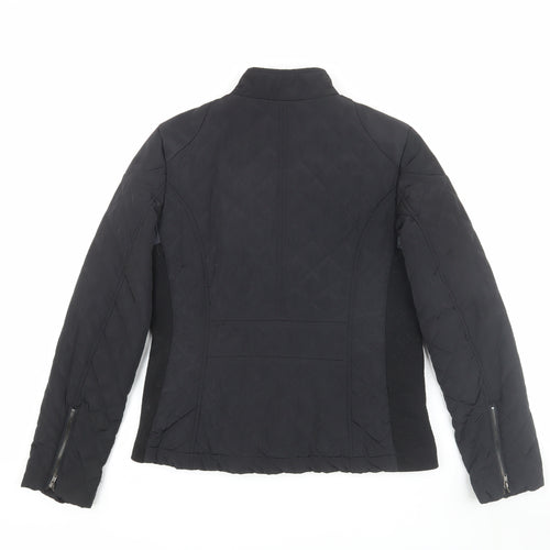 Mango Women's Black Quilted Jacket, Size 12, Winter Essential