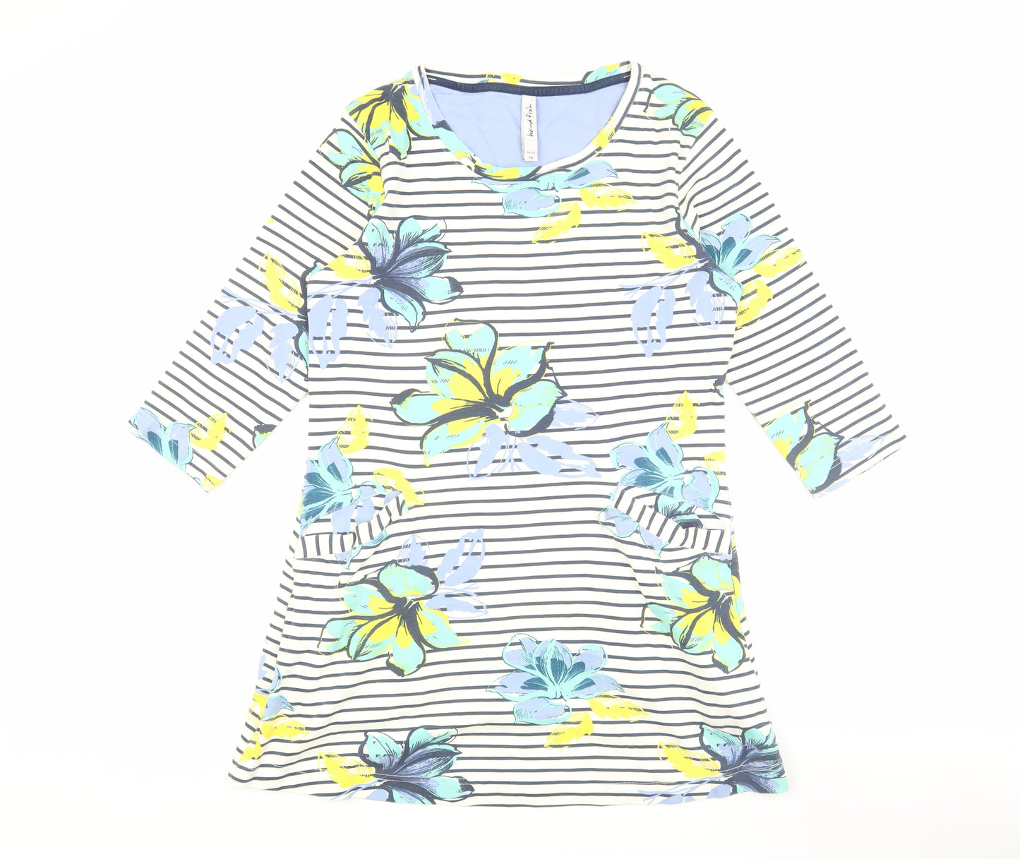 Weird Fish Women's Multicoloured Floral Shift Dress Size 10