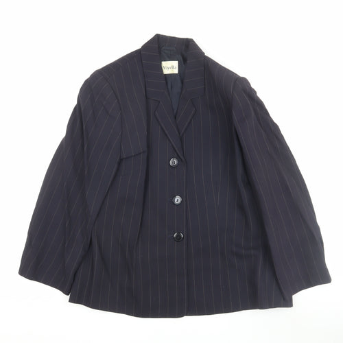 Viyella Women's Black Pinstripe Suit Jacket, Size 14