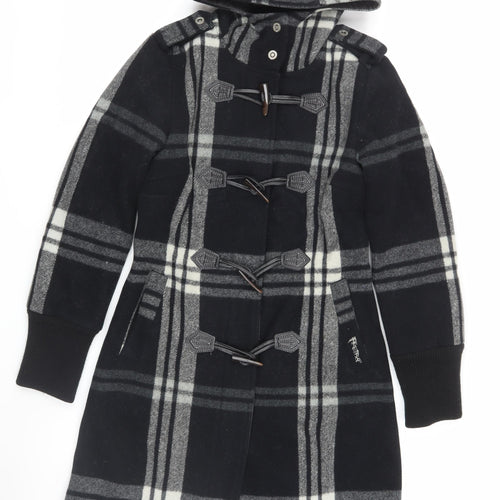 Firetrap Women's Black Wool Duffle Coat, Size S, Winter