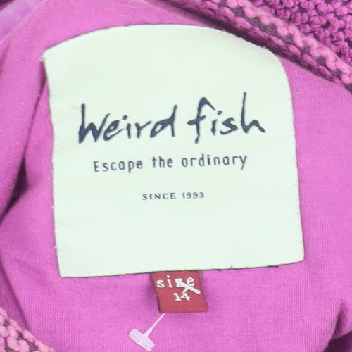 Weird Fish Women's Pink Knit Jacket Size 14