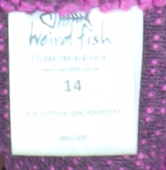 Weird Fish Women's Pink Knit Jacket Size 14