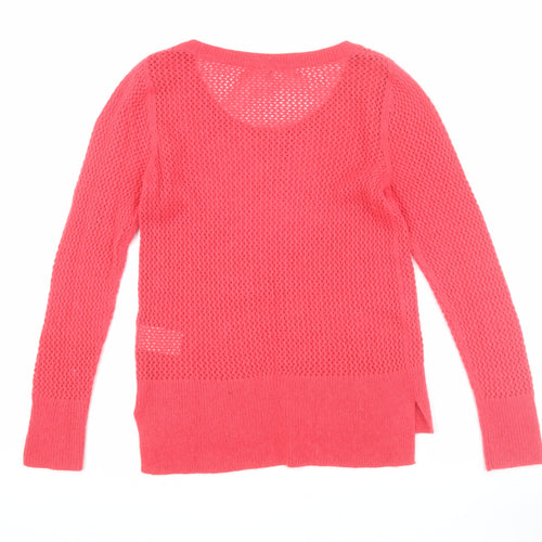 Superdry Women's Pink Open-Knit Pullover XS