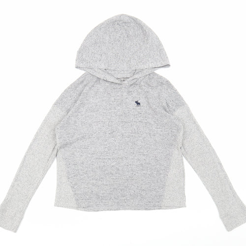 Abercrombie & Fitch Girls Grey Pullover Hoodie, Size 13-14