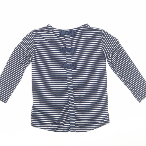 Jasper Conran Girls Blue Striped Long Sleeve T-Shirt 4-5 Yrs