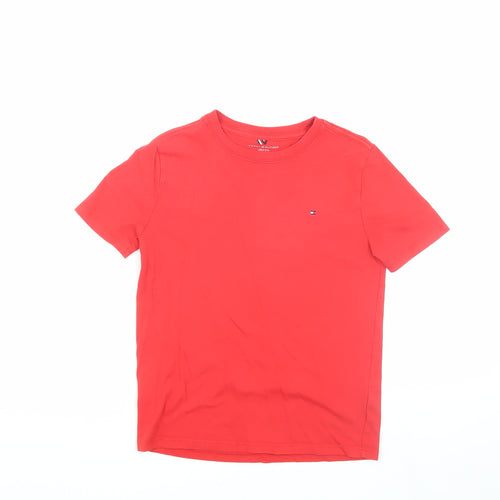 Tommy Hilfiger Boys Red T-Shirt M Short Sleeve Basic Logo