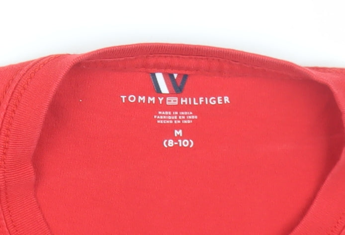Tommy Hilfiger Boys Red T-Shirt M Short Sleeve Basic Logo
