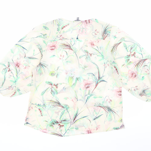 Laura Ashley Women's Floral Blouse Size 10 V-Neck