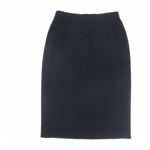Viyella Black Midi Pencil Skirt - Size 12