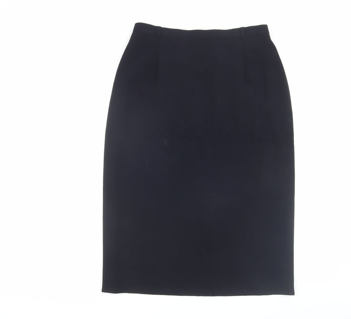 Viyella Black Midi Pencil Skirt - Size 12