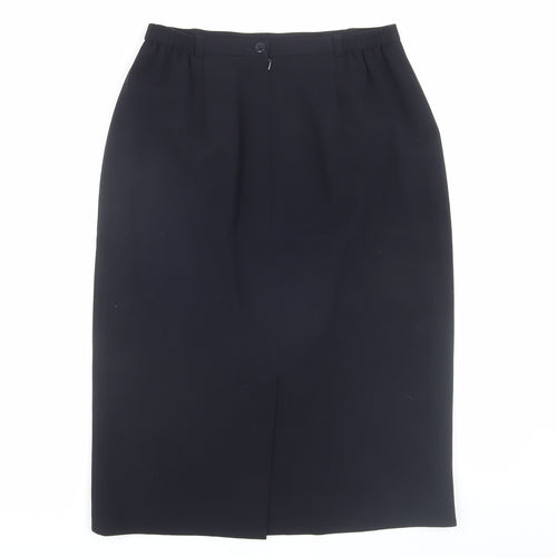 Viyella Black Midi Pencil Skirt - Size 12
