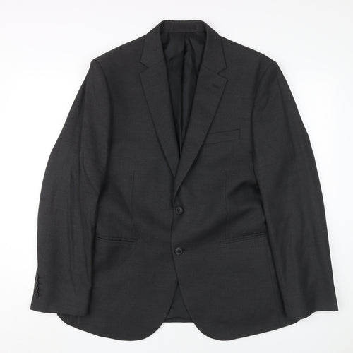 Moss Black Men's Blazer, Size 40, Regular Fit
