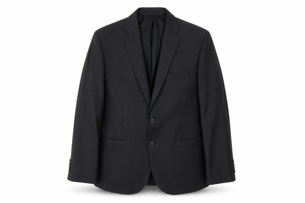 Front view of Moss Black Men's Blazer, size 40, Regular Fit
