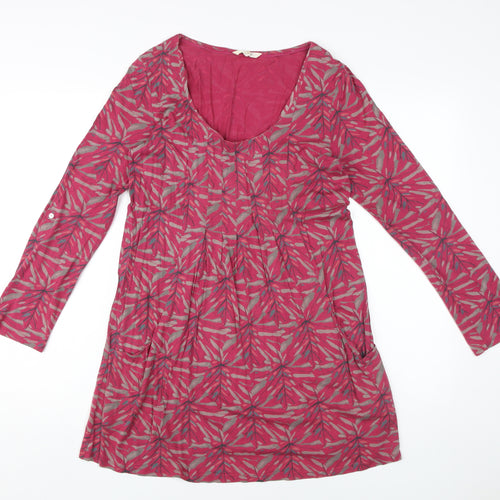 White Stuff Women's Pink Geometric Shift Dress Size 10
