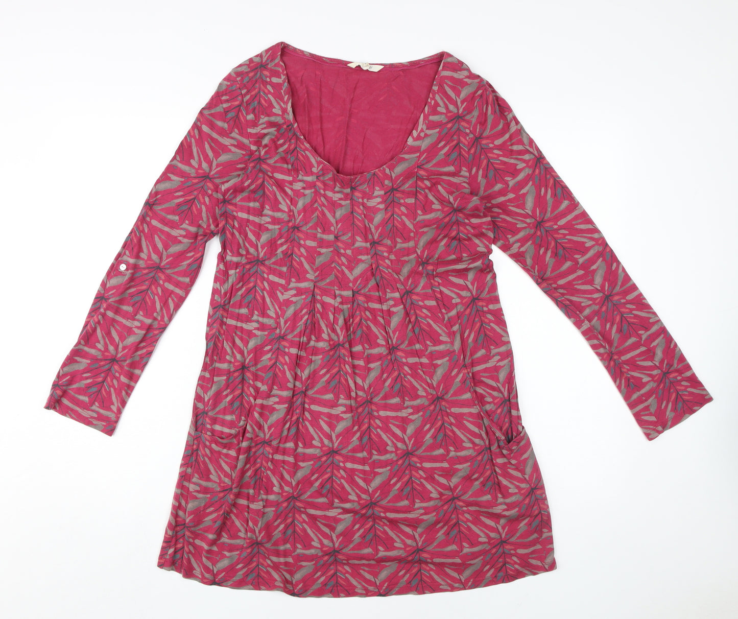 White Stuff Women's Pink Geometric Shift Dress Size 10