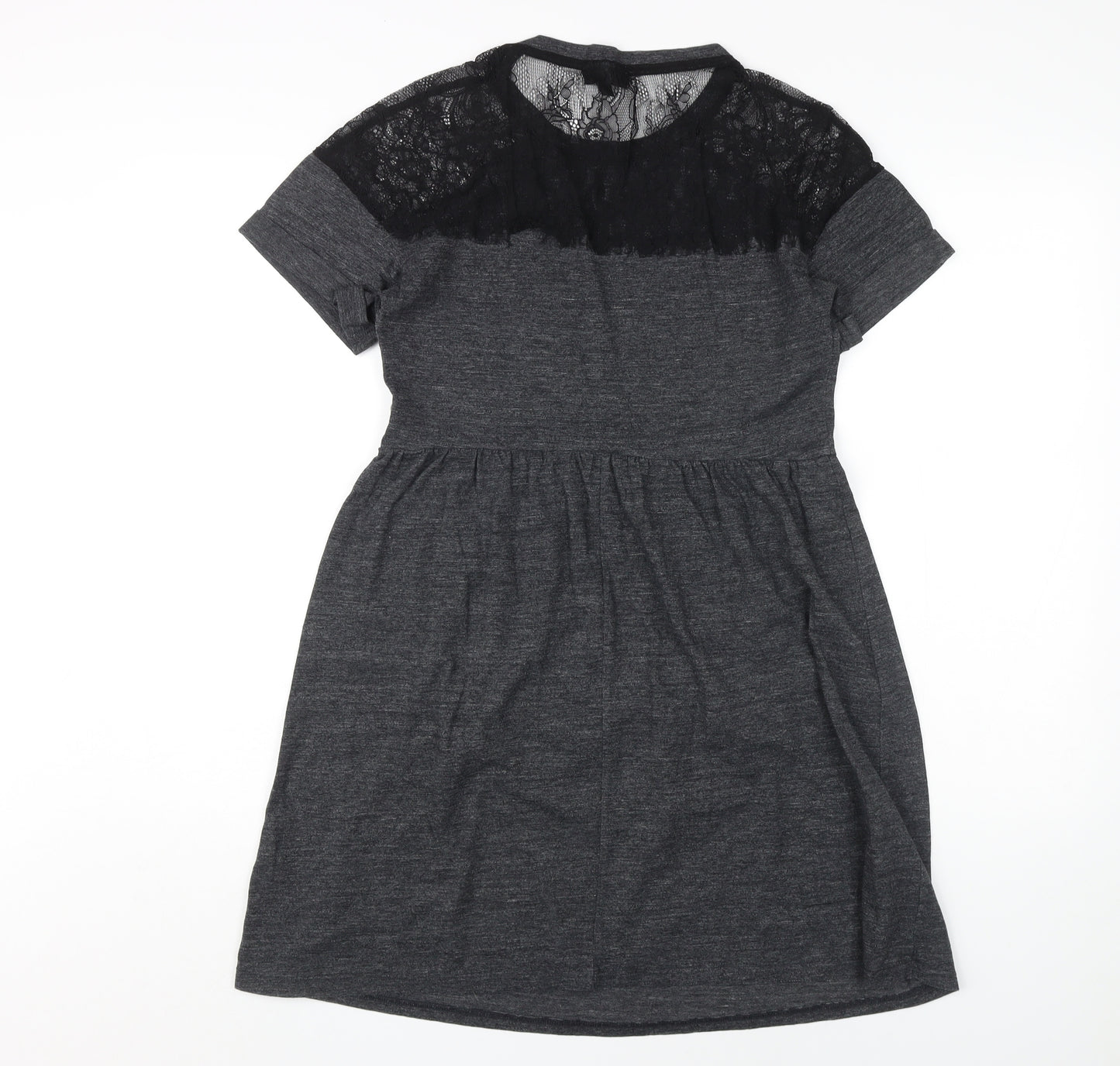 Topshop Women's Grey Fit & Flare Dress UK 10