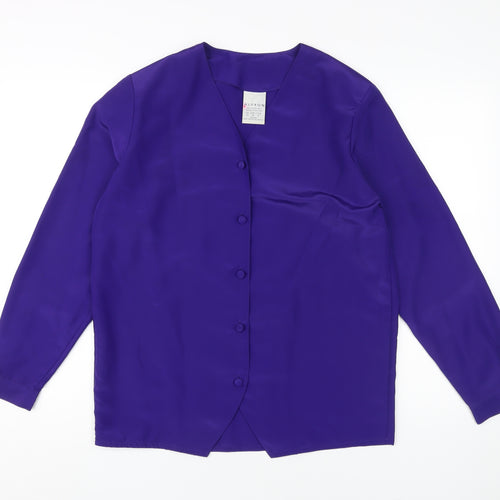 Alexon Women's Purple Blouse, Size 10, V-Neck, Long Sleeve
