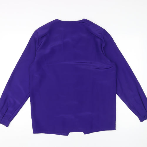 Alexon Women's Purple Blouse, Size 10, V-Neck, Long Sleeve