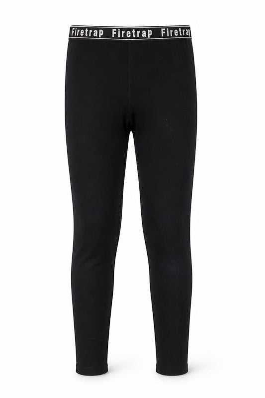 Front view of Firetrap girls’ black ankle leggings 11-12 years