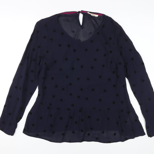 White Stuff Women's Black Polka Dot Blouse, Size 8