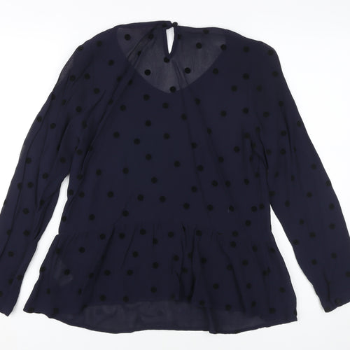 White Stuff Women's Black Polka Dot Blouse, Size 8