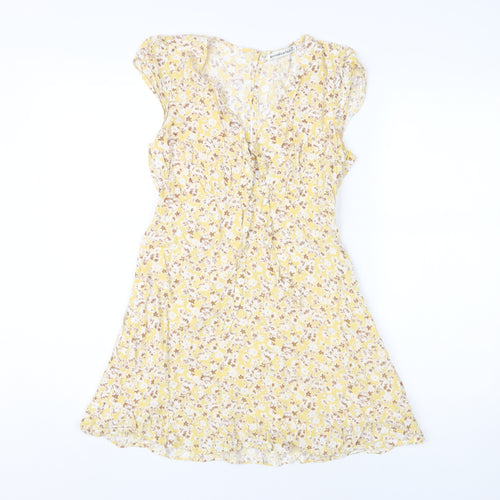 Abercrombie & Fitch Women's Yellow Floral A-Line Dress S