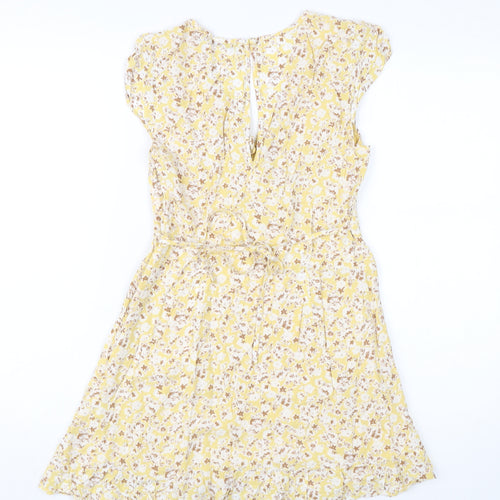 Abercrombie & Fitch Women's Yellow Floral A-Line Dress S