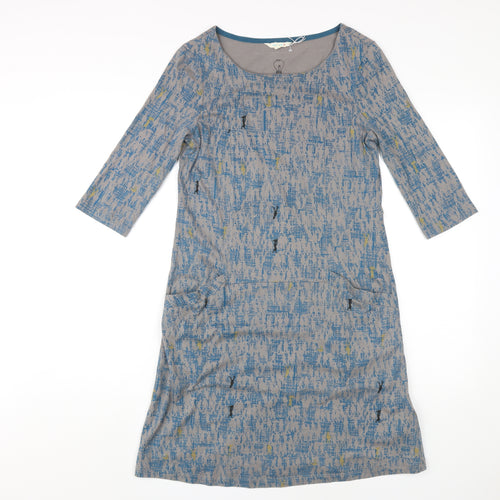 White Stuff Women's Blue Knee Length Shift Dress Size 10