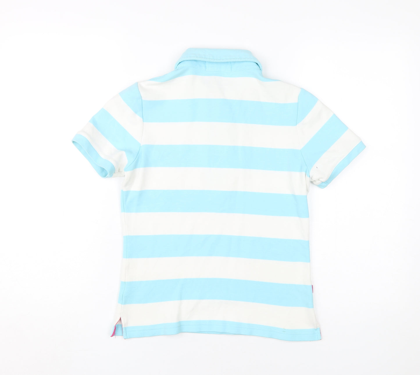 Viyella Women's Blue Striped Polo Shirt Short Sleeve