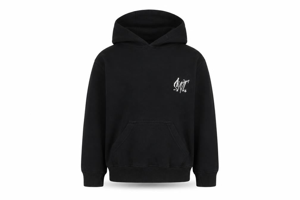 Front view of Sonneti boys’ black pullover hoodie 8-10 years