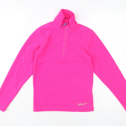 Gelert Girls' Pink Fleece Sweatshirt 9-10 Years, Mock Neck, 1/2 Zip