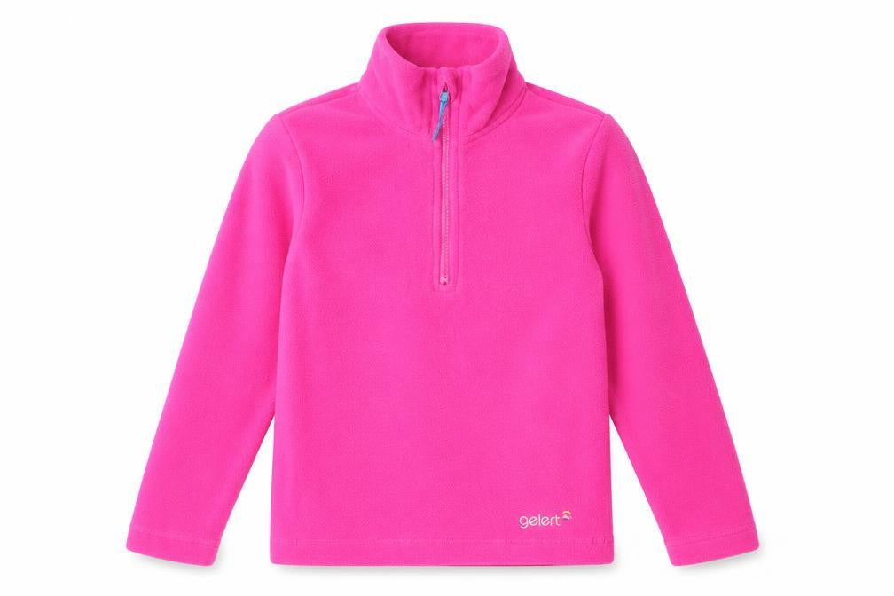 Gelert Girls' Pink Fleece Sweatshirt 9-10 Years, Mock Neck, 1/2 Zip