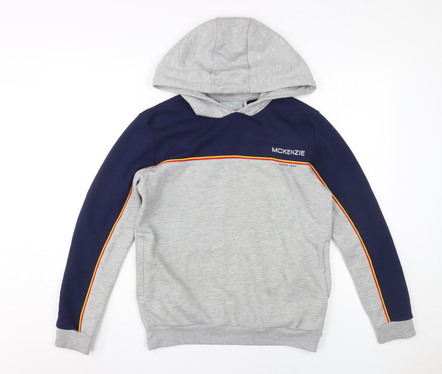 McKenzie Boys Grey Blue Hoodie, Size 13-14 Years, Casual Pullover