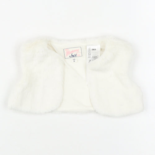 Mandamay Girls' White Waistcoat 3-6 Months Sleeveless Casual