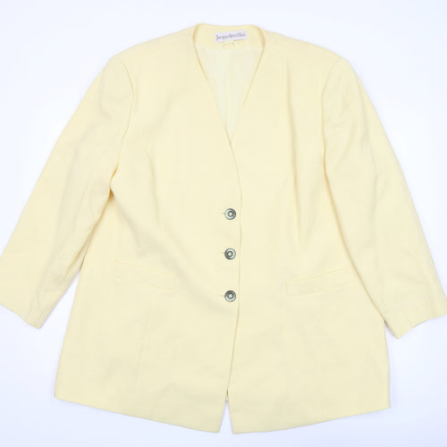 Jacques Vert Beige Plus Size Women's Blazer - Classic Fit