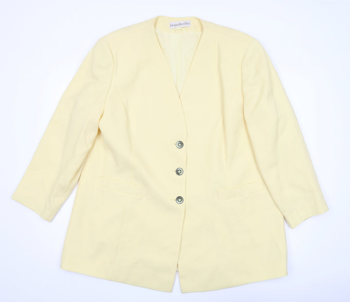 Jacques Vert Beige Plus Size Women's Blazer - Classic Fit