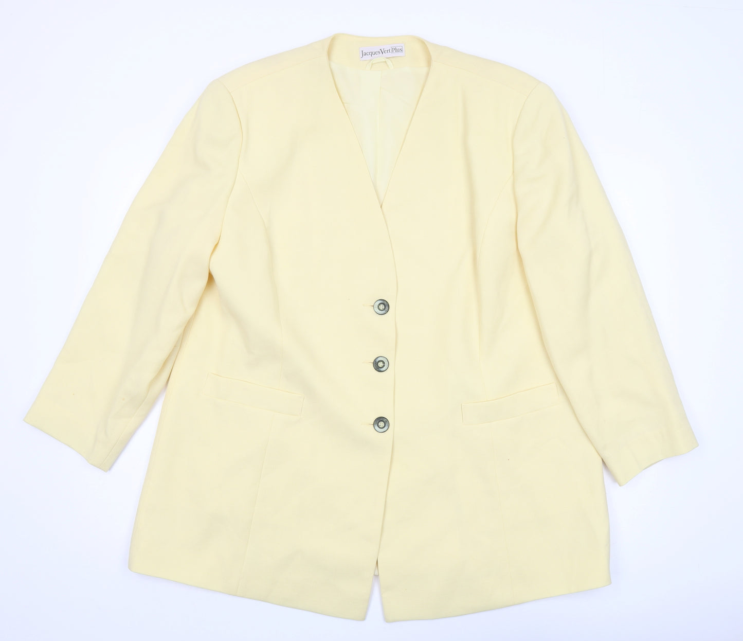 Jacques Vert Beige Plus Size Women's Blazer - Classic Fit