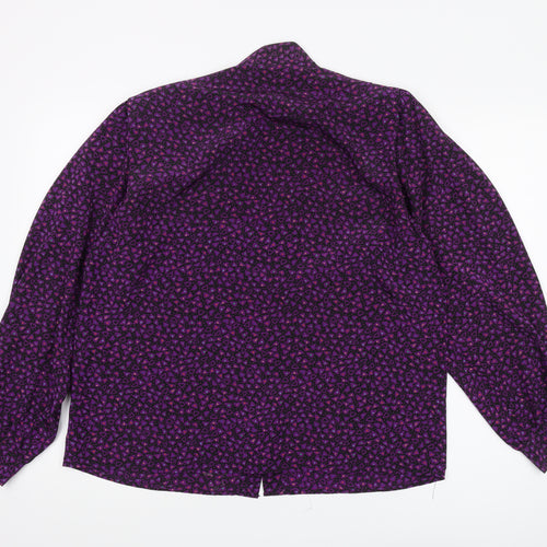 Jacques Vert Women's Purple Geometric Button-Up Shirt