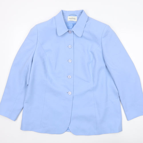 Eastex Women's Blue Single-Breasted Jacket, Size 18
