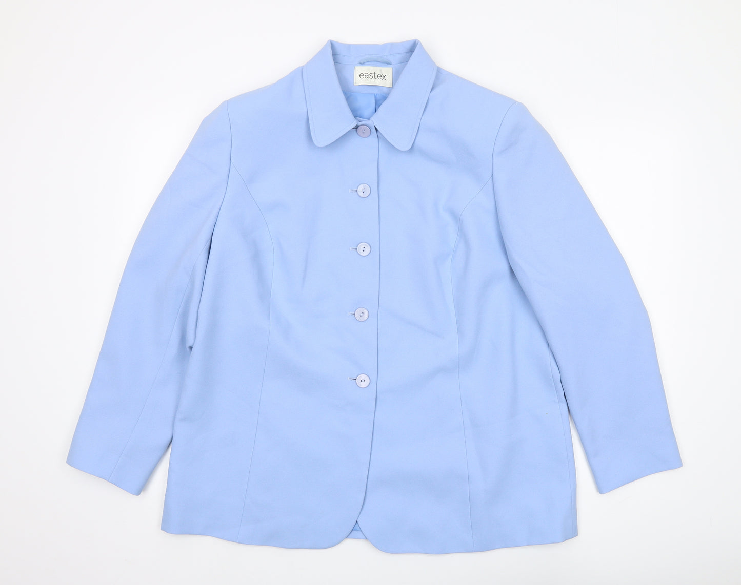 Eastex Women's Blue Single-Breasted Jacket, Size 18