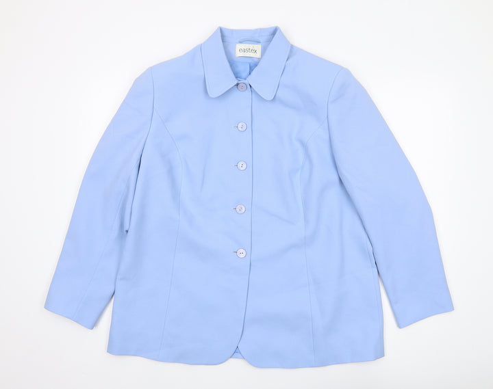 Eastex Women's Blue Single-Breasted Jacket, Size 18