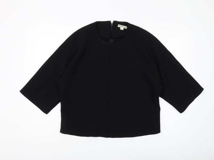 Whistles Women's Black Blouse 3/4 Sleeve