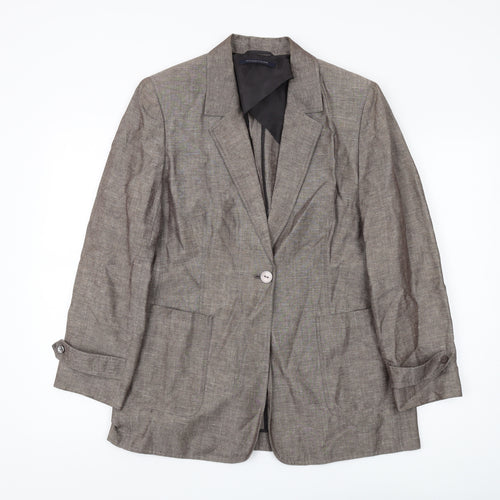 Windsmoor Brown Women's Blazer, Size 10, Linen Blend