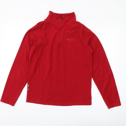 Mountain Warehouse Unisex Red XS Fleece Pullover Sweatshirt